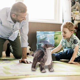AULUDA Parasaurolophus gift-pack presentation signals a ready-to-gift plush buddy.