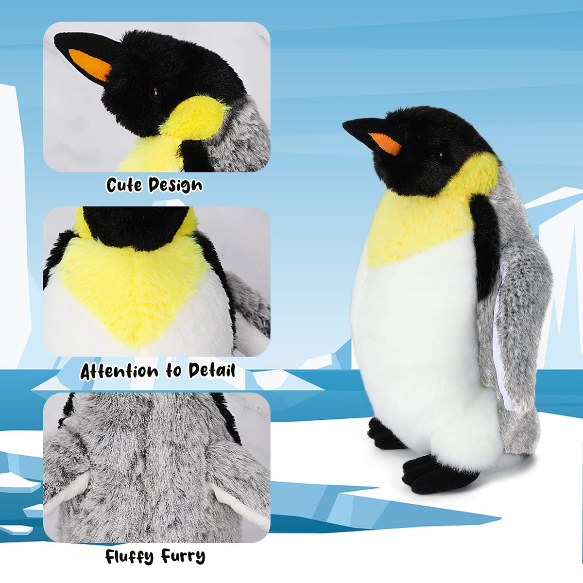 AULUDA penguin plush with durable stitching for long-lasting cuddles and play.