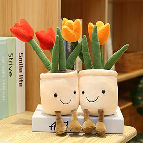 AULUDA Tulip Plush Toy hugging cushion in use for bedtime comfort.