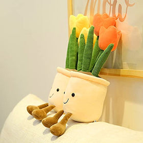 AULUDA Tulip Plush Toy on sofa as cute decor accent.