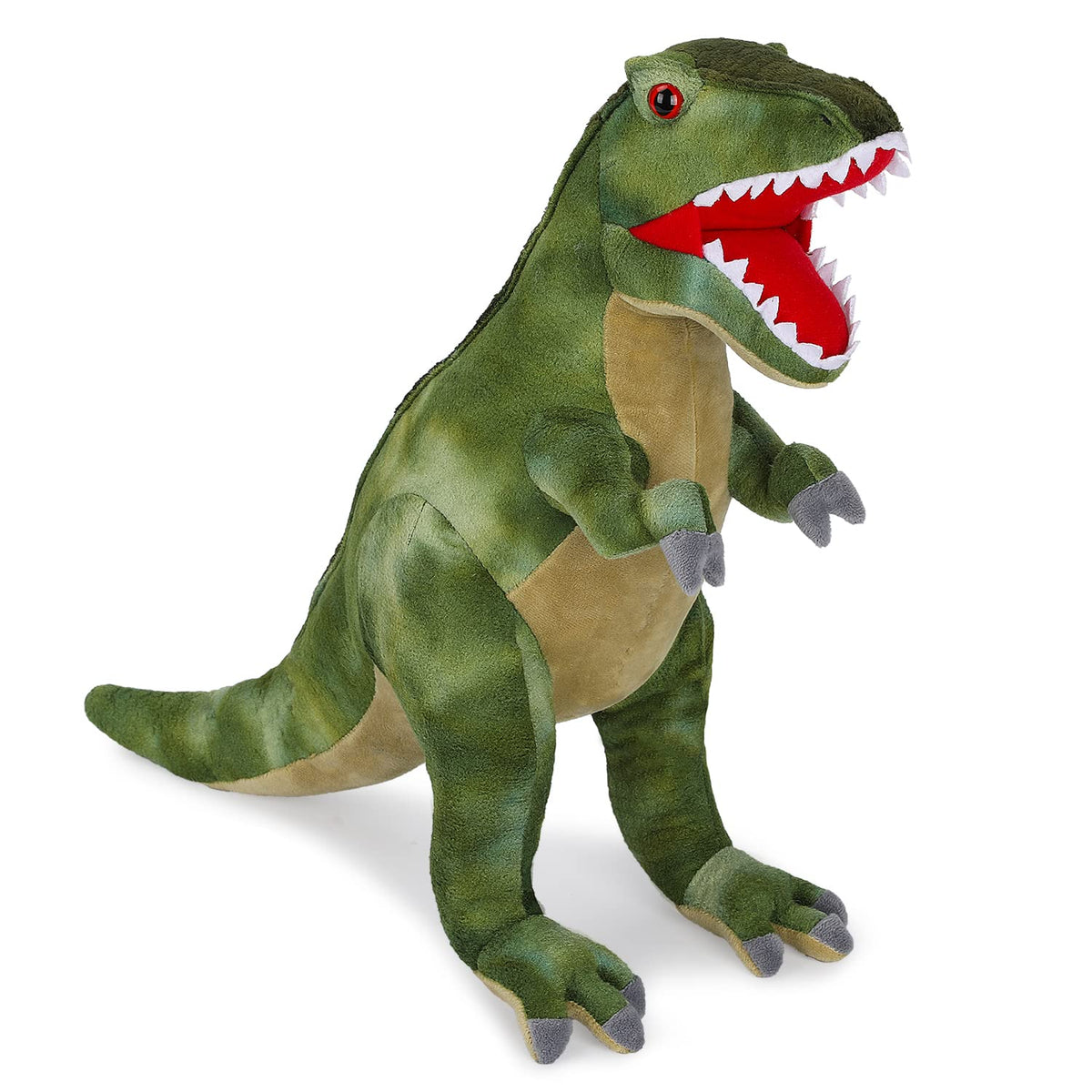 AULUDA Tyrannosaurus Rex plush full-body view, soft blue cuddle friend