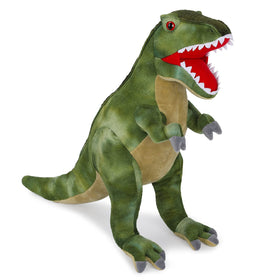 AULUDA Tyrannosaurus Rex plush full-body view, soft blue cuddle friend