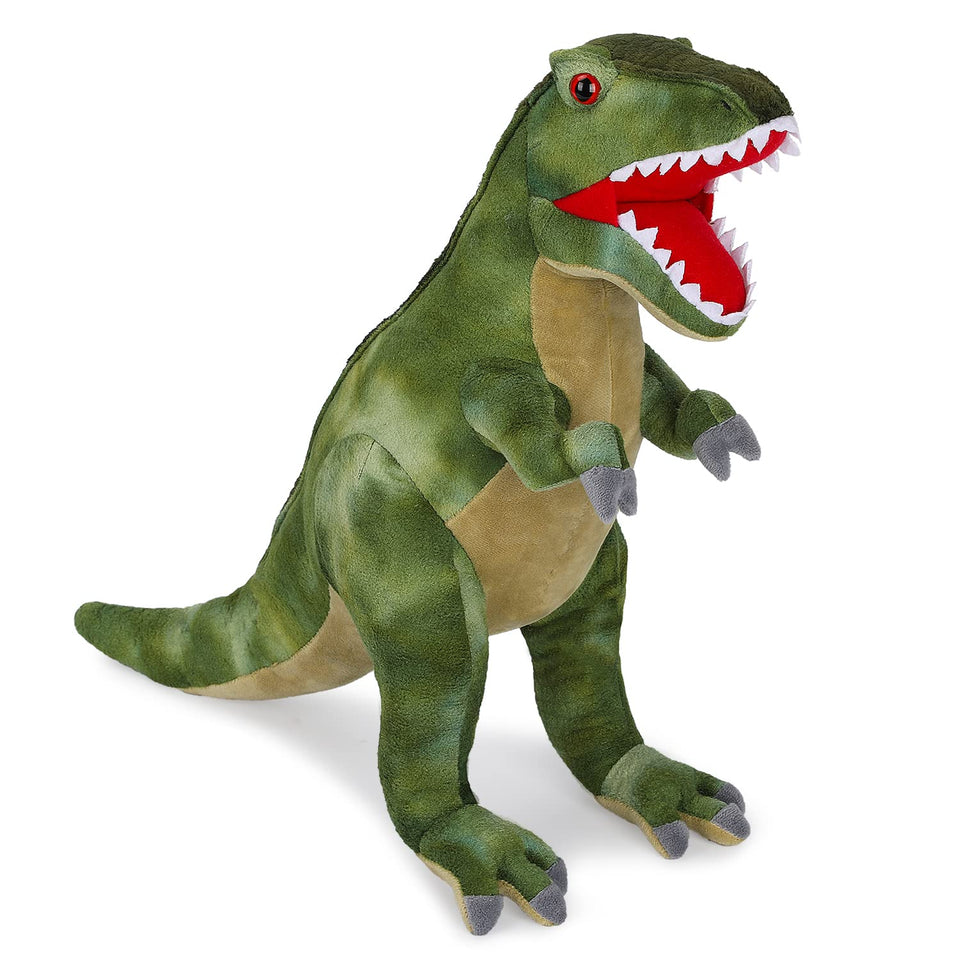 AULUDA Tyrannosaurus Rex plush full-body view, soft blue cuddle friend