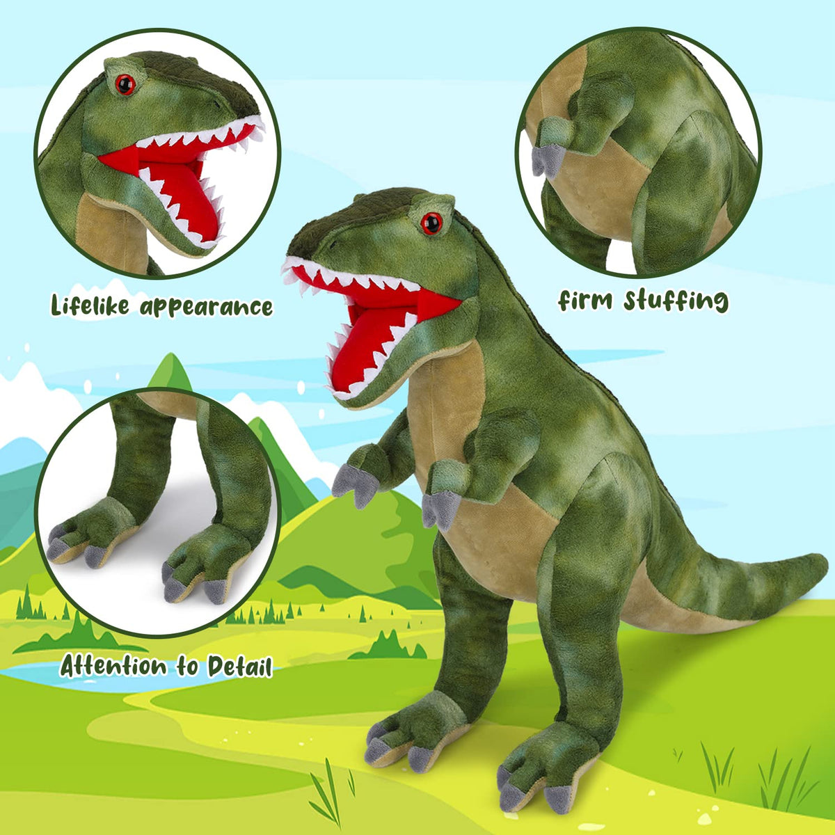 AULUDA Tyrannosaurus Rex plush 18-inch size, ideal for naps