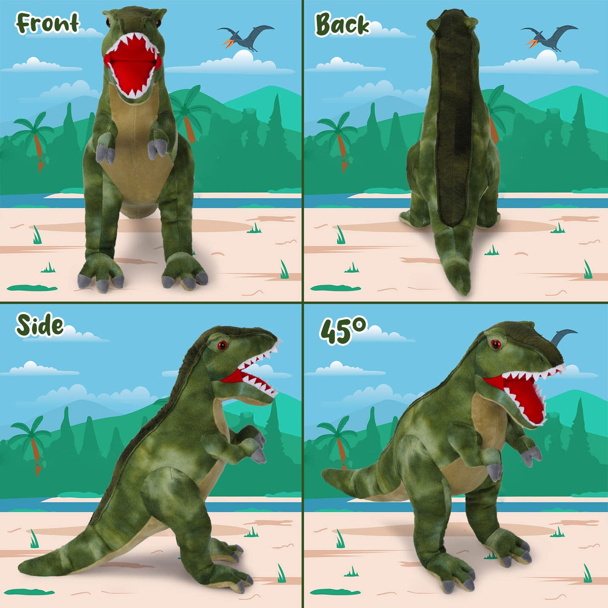 Gift-ready AULUDA Tyrannosaurus plush, perfect for birthdays and holidays