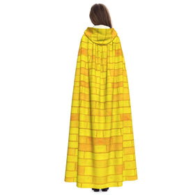 Aulwewd Brick Road Yellow Hooded Cloak, full-length for high hairstyles.
