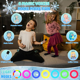 Auney karaoke machine blue side view ideal for on-the-go parties.