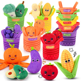 Auney My First Fruits and Vegetables plush set for early tactile exploration
