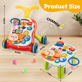 AuntyFey detachable activity table on the walker for on-the-go play