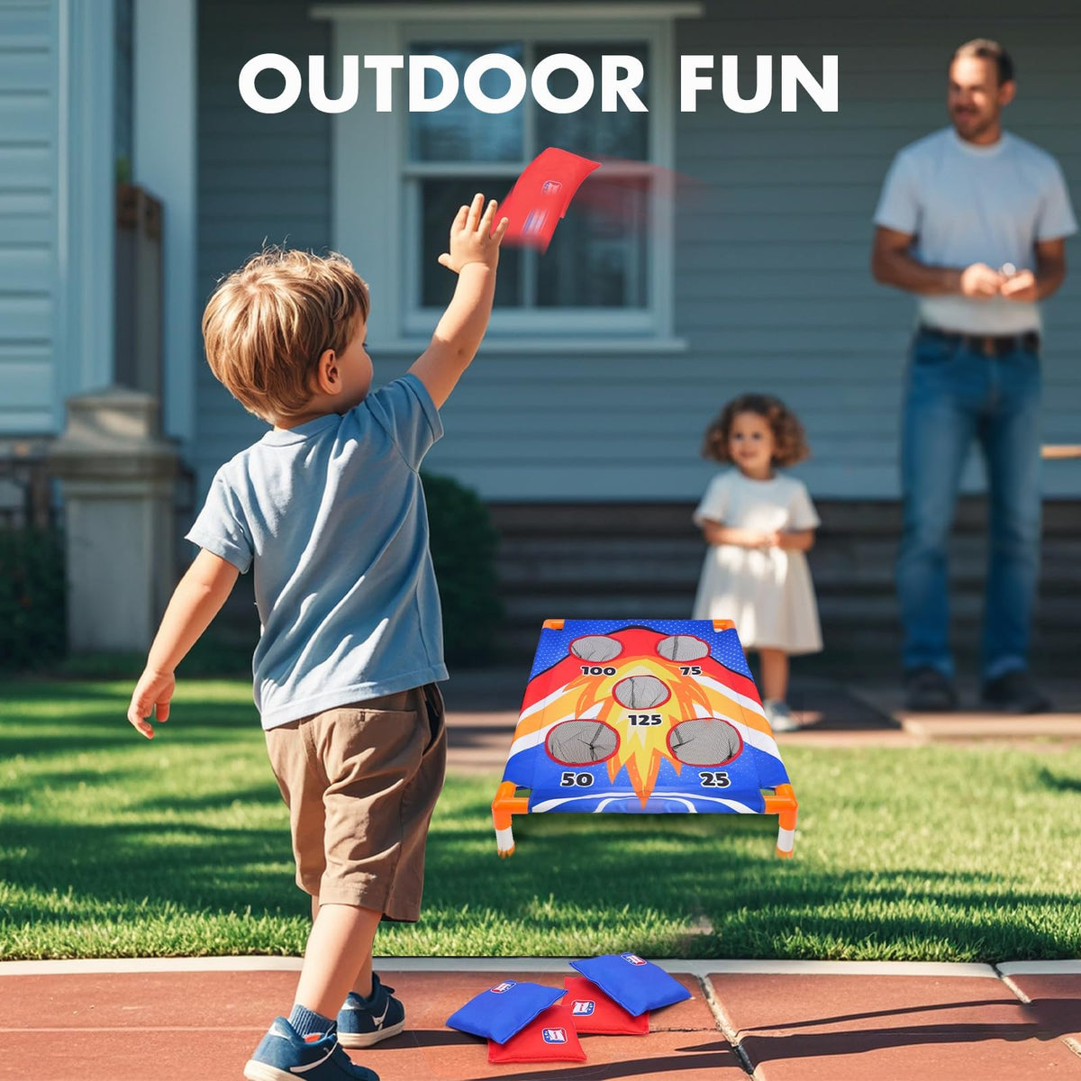 AuntyFey Bean Bag Toss suitable for all ages, perfect for gatherings.