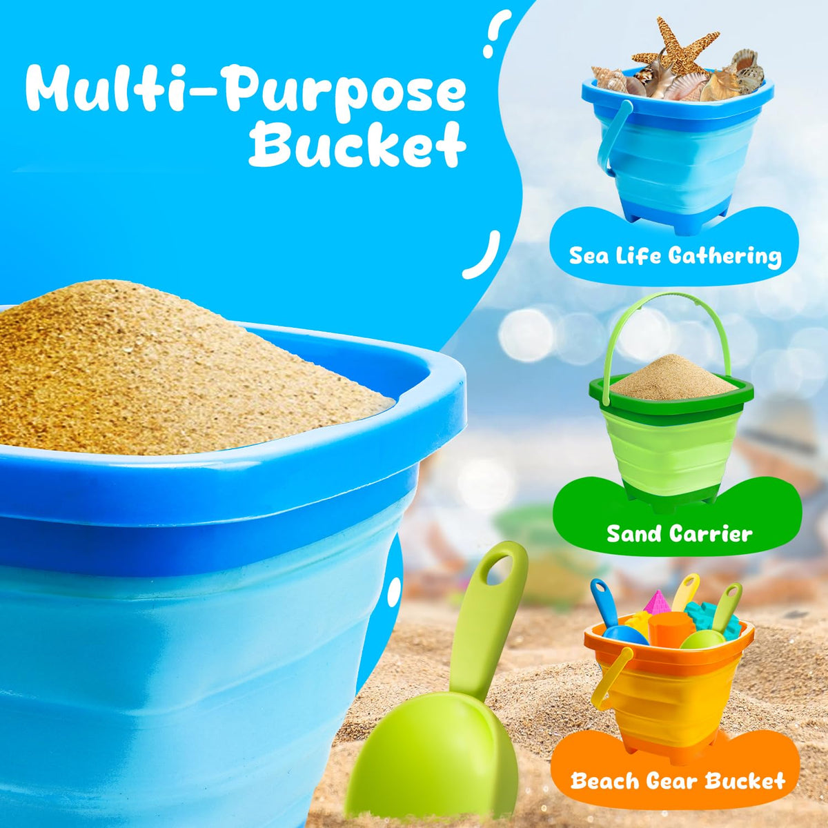 AuntyFey bright beach toys entice kids with vivid colors and easy cleanup.