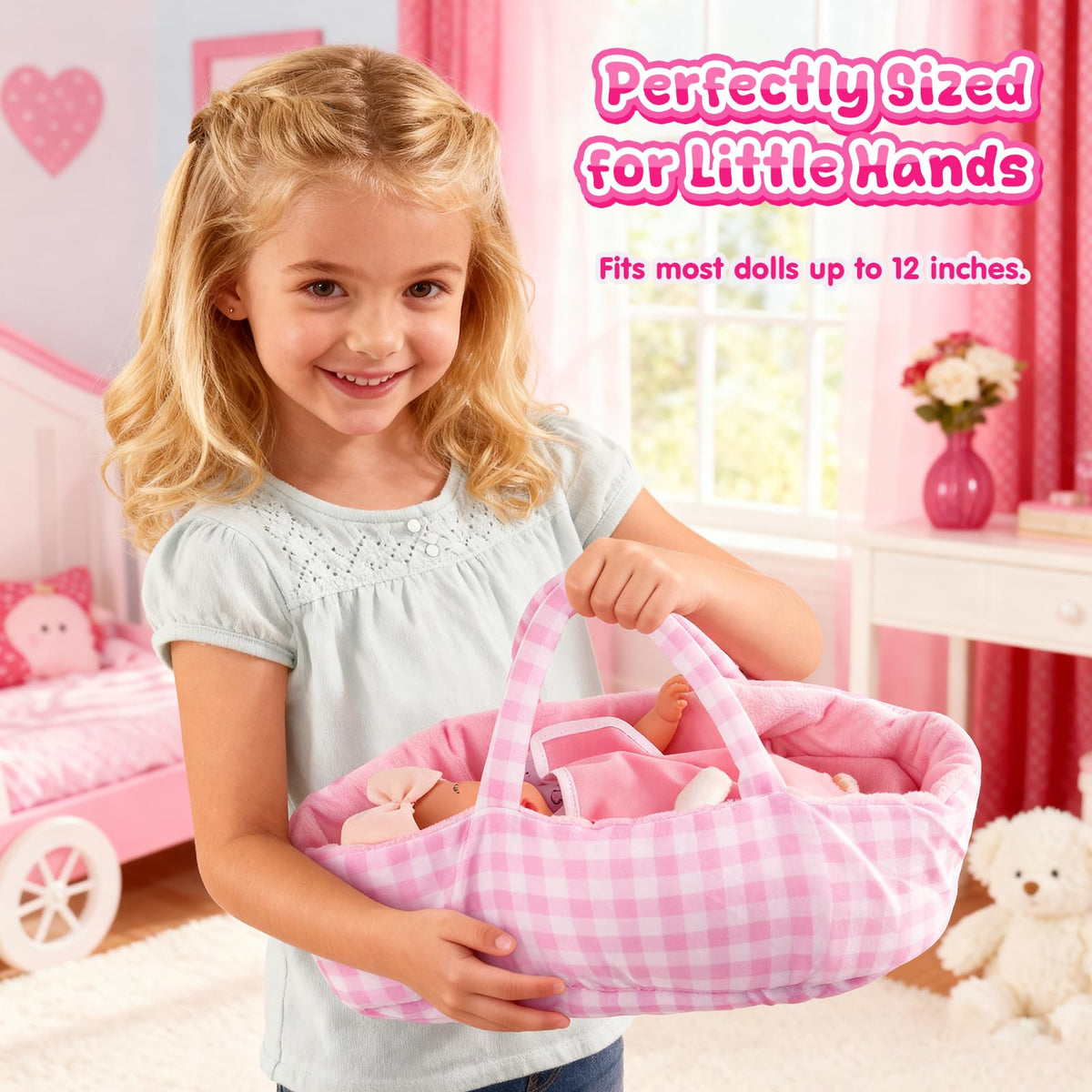 AuntyFey child playing with doll promotes caregiving and social skills.