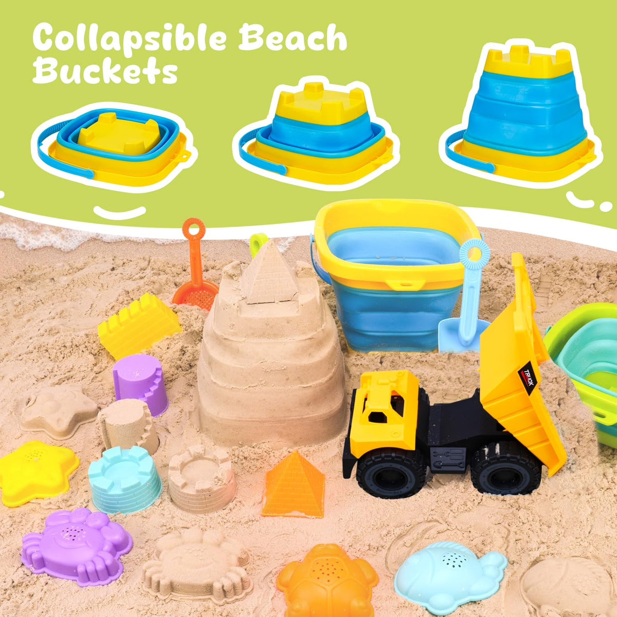 AuntyFey eight sand molds shaping castles and creatures with ease.
