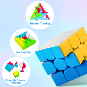 AuntyFey 3x3x3 speed cube with ultra-smooth turns for beginners.