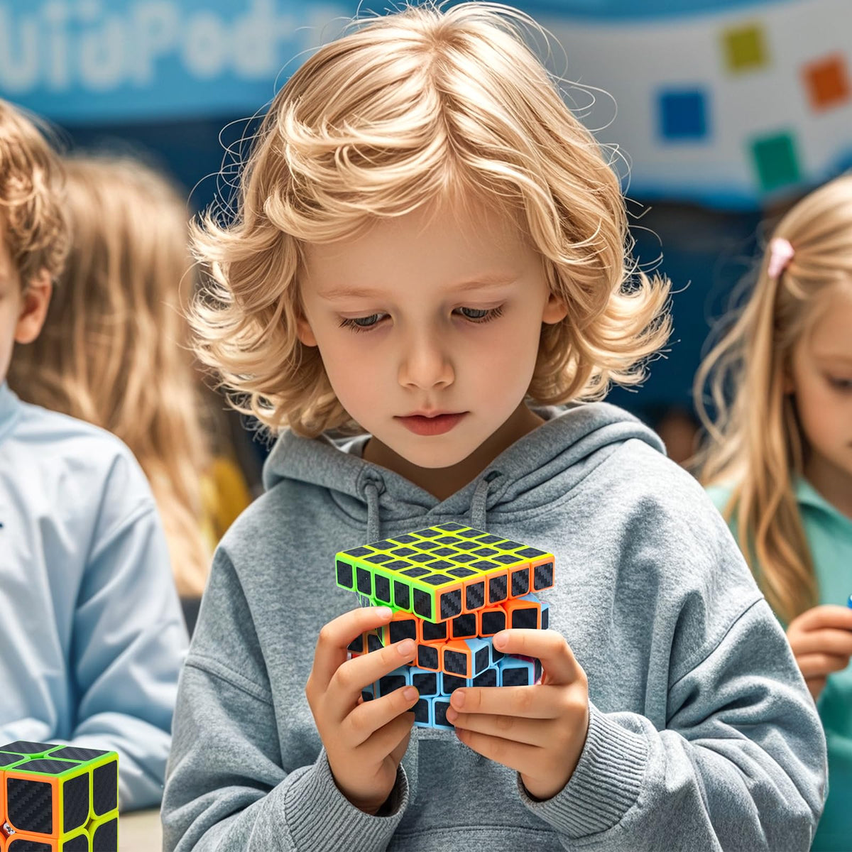 AuntyFey speed cube manual and packaging visible for beginners
