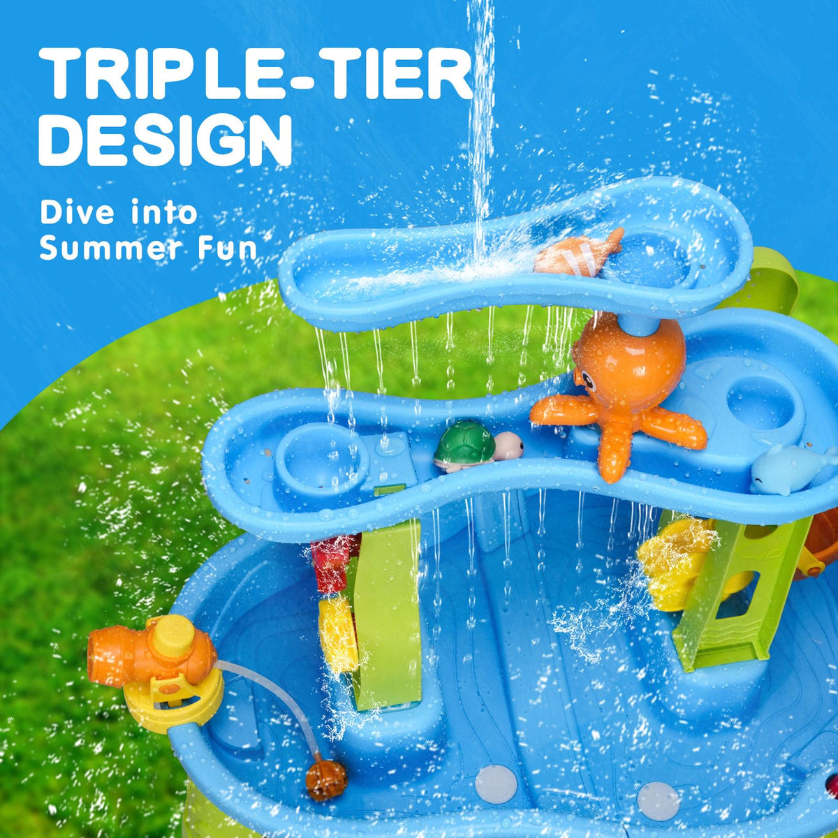 AuntyFey water-table accessories set enhances imaginative water play and learning.