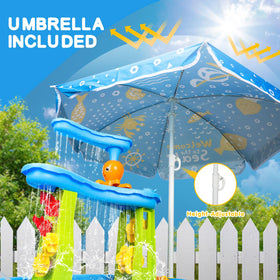 AuntyFey three-tier water table top view encourages cooperative play and exploration.