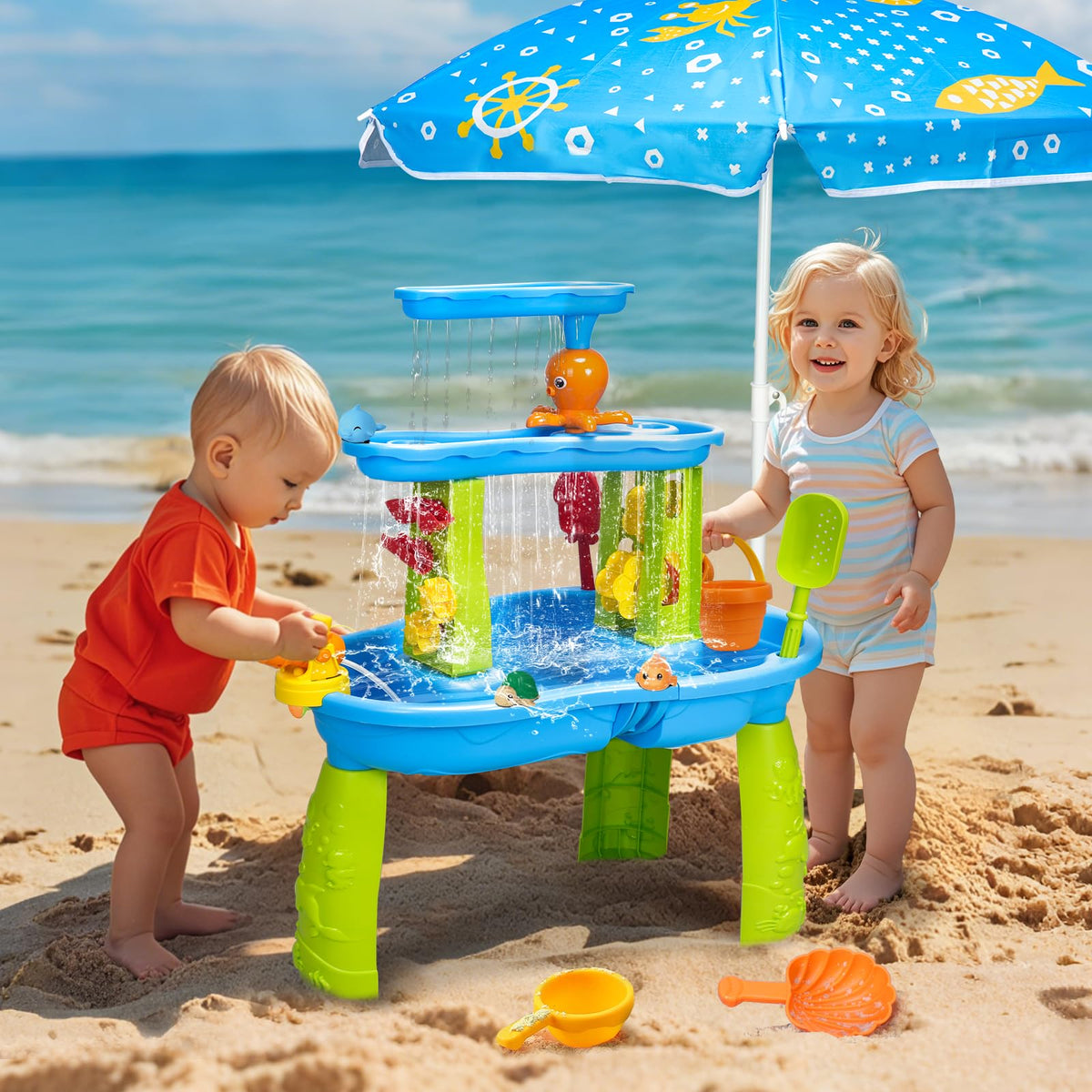 AuntyFey water table with sand toys sparks tactile play and creativity.
