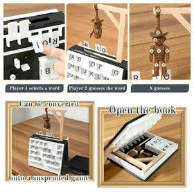 AuoiliouA Playbook Hangman Board Open: complete play area revealed for interactive wordplay
