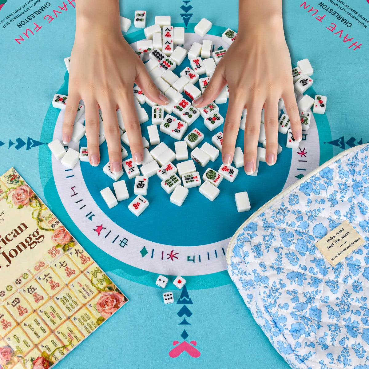 AurAlchemy complete portable set showcases all-in-one travel mahjong for on-the-go gatherings.