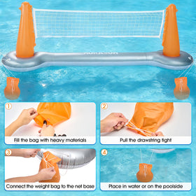 AURASUN air pump included for fast, tool-free inflation.