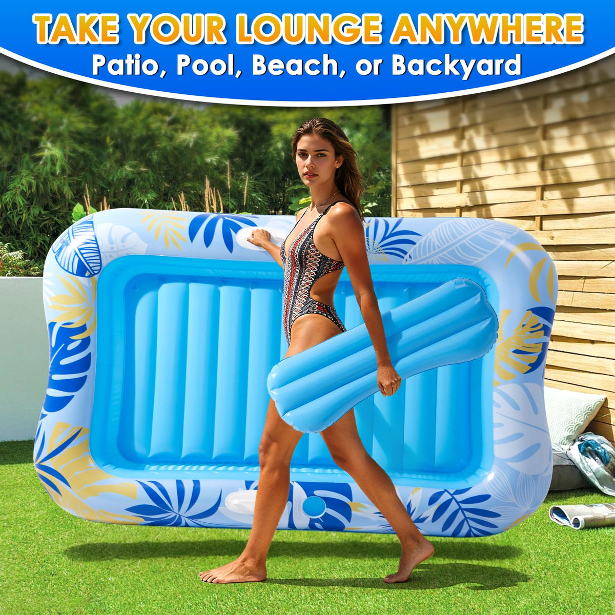 AURASUN versatile pool float for backyard, lake, or beach use