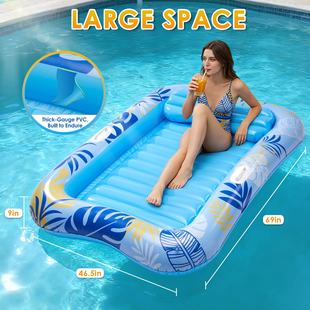 AURASUN built in cup holder keeps drinks within reach during lounging