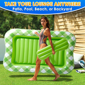 AURASUN green tanning pool lounger ideal for backyard use