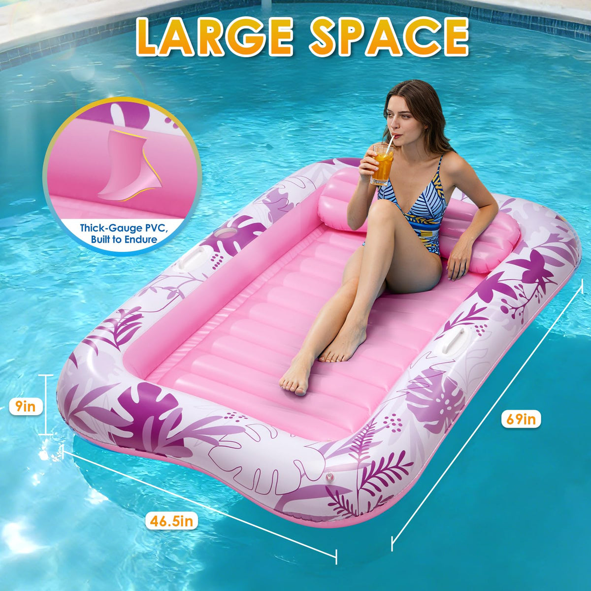 AURASUN pool float cup holder close-up for sipping drinks.