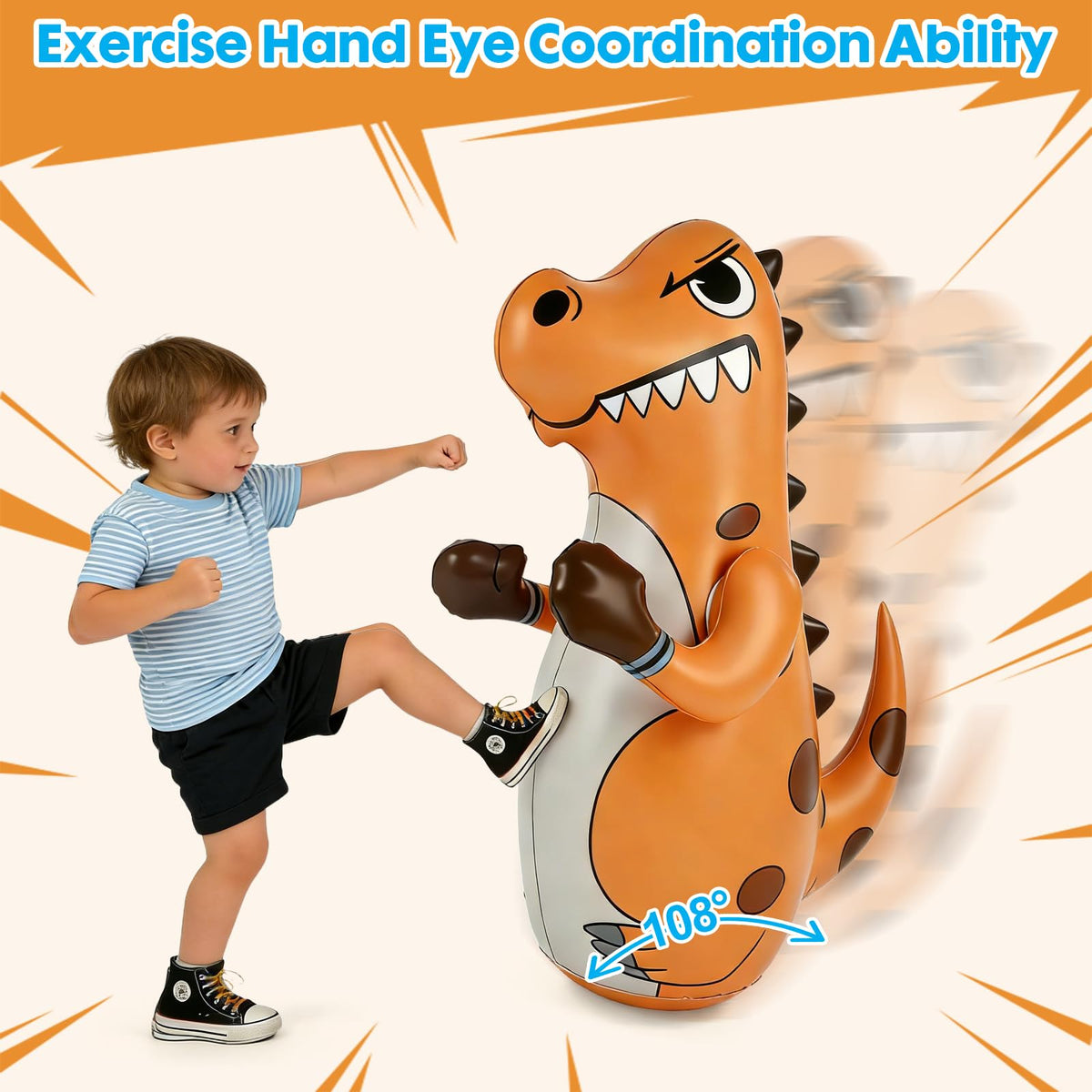 AURASUN PVC non-toxic material for safe, durable kids' punching fun