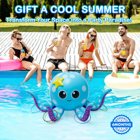 AURASUN octopus toy creating family-friendly summer outdoor moments.