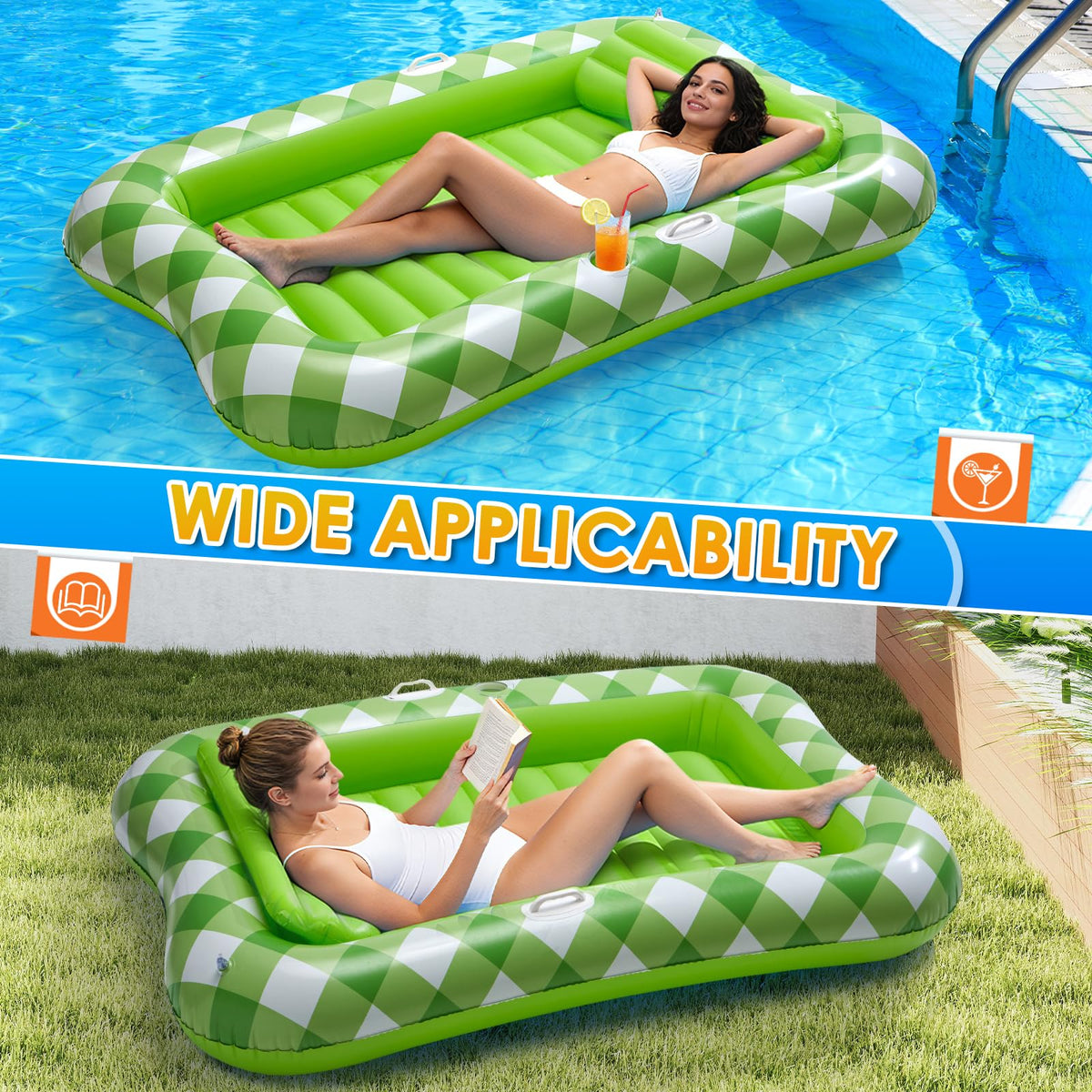 AURASUN float can be filled with water to stay cool