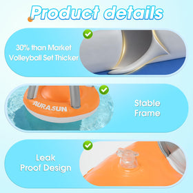 AURASUN water volleyball inflated for quick-start summer fun.