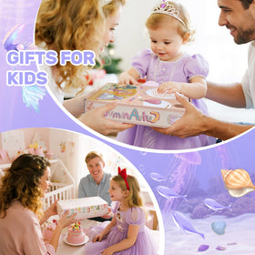 Aurasys Mermaid Busy Board small parts ensure engaging, portable playtime.