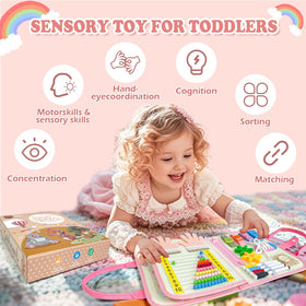 Aurasys travel-friendly busy board keeps toddlers engaged during car trips