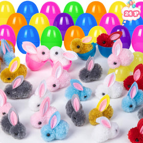 Aurdox pastel eggs with plush bunny inside, soft texture perfect for kid-friendly Easter hunts
