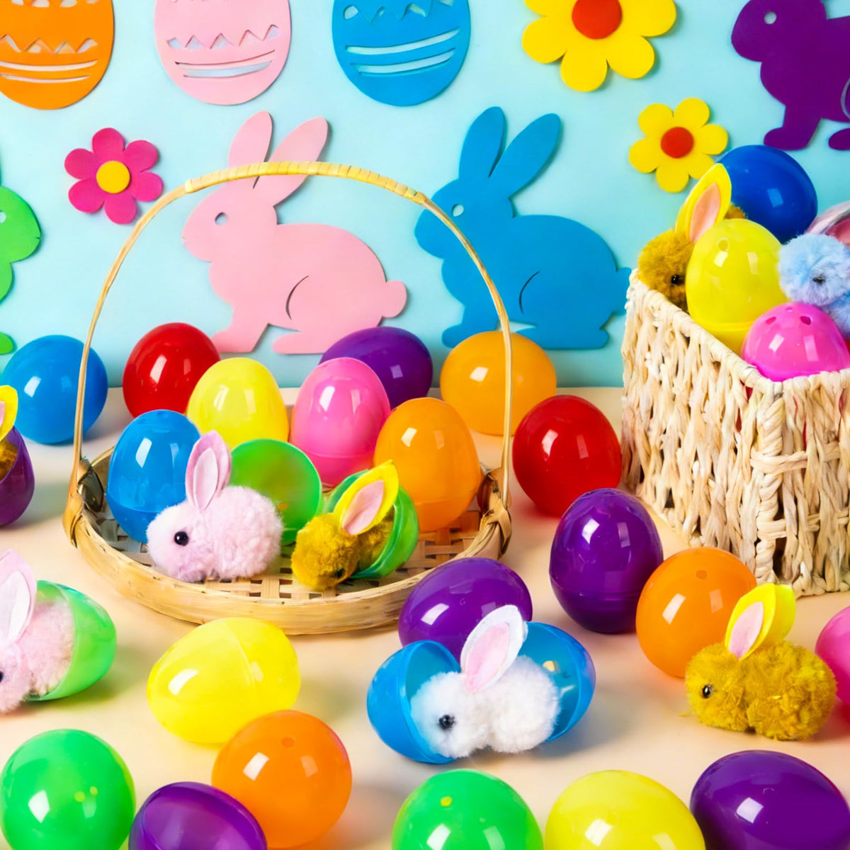 Aurdox plush bunny visible inside eggs, promoting long-lasting keepsakes beyond Easter