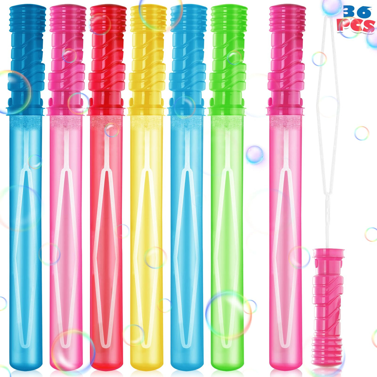 AuroTops 15-inch bubble wands in six colors for vibrant party fun.