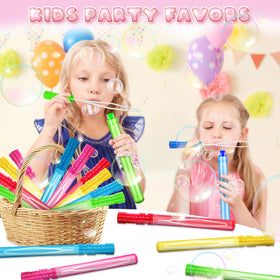 Kids use AuroTops wands during active bubble play sessions.