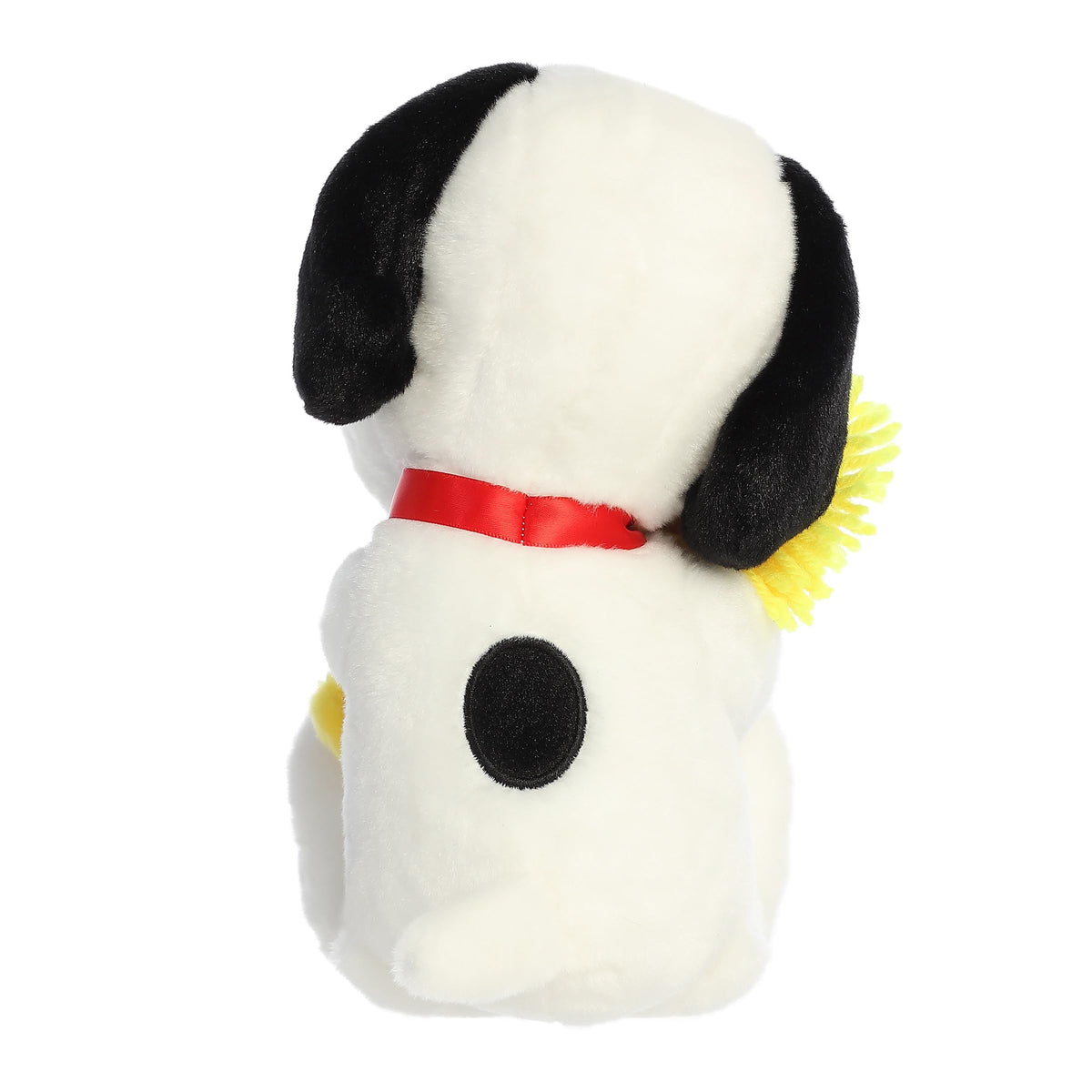 Aurora Snoopy Woodstock plush fabric detail reveals soft fur