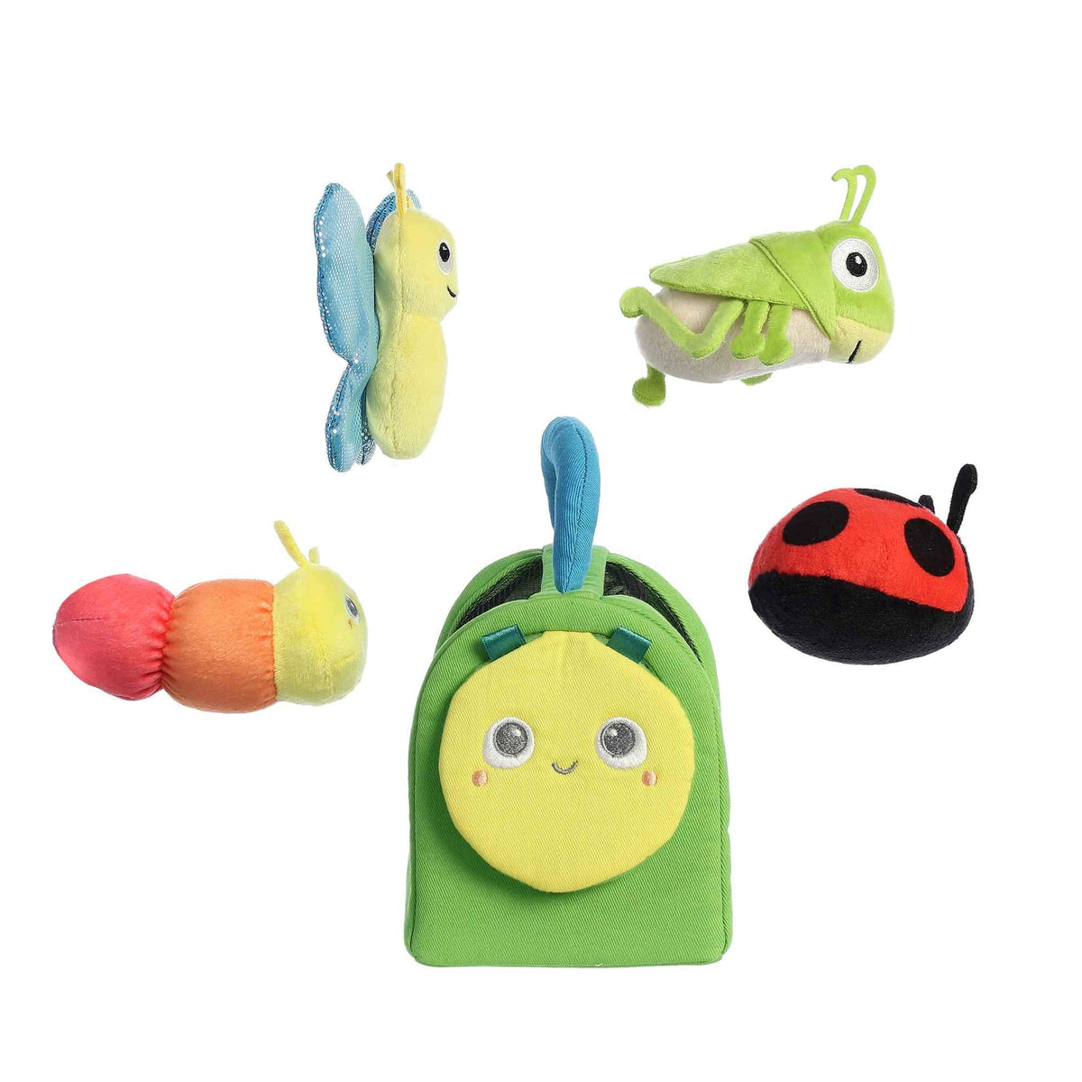 Aurora Engaging Baby Talk ladybug rattle image fosters hand-eye coordination.