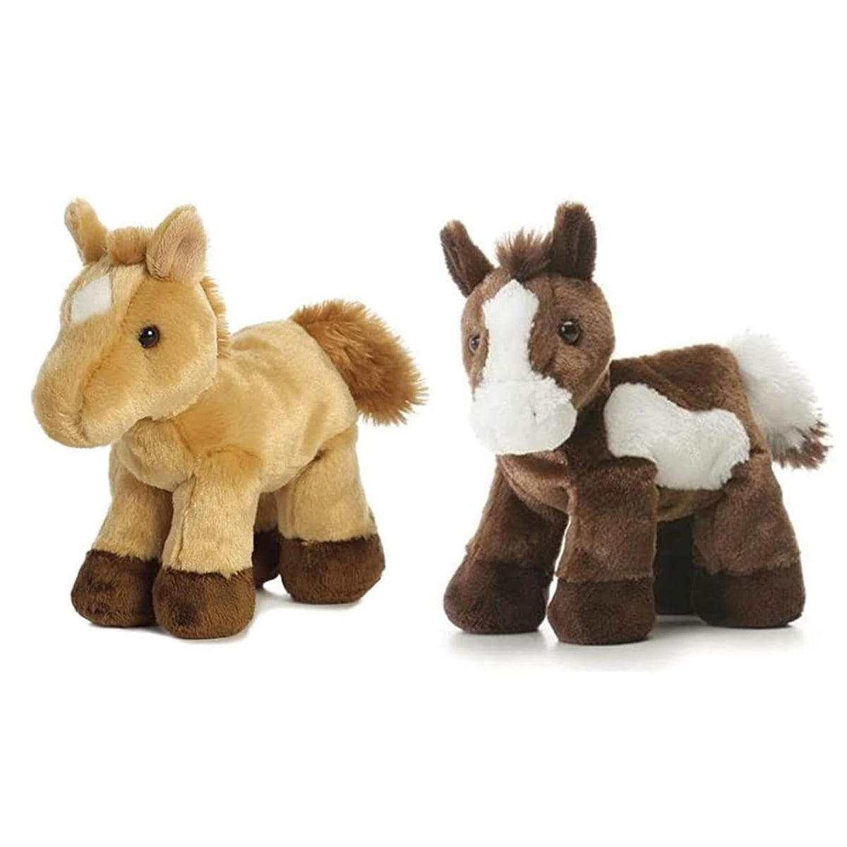 Aurora Paint Plush Horse and Prancer Red Roan, front view for imaginative play.