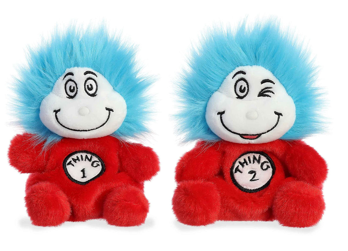 Aurora Palm Pals Thing 1 and Thing 2 bundle plush on display for gift-giving