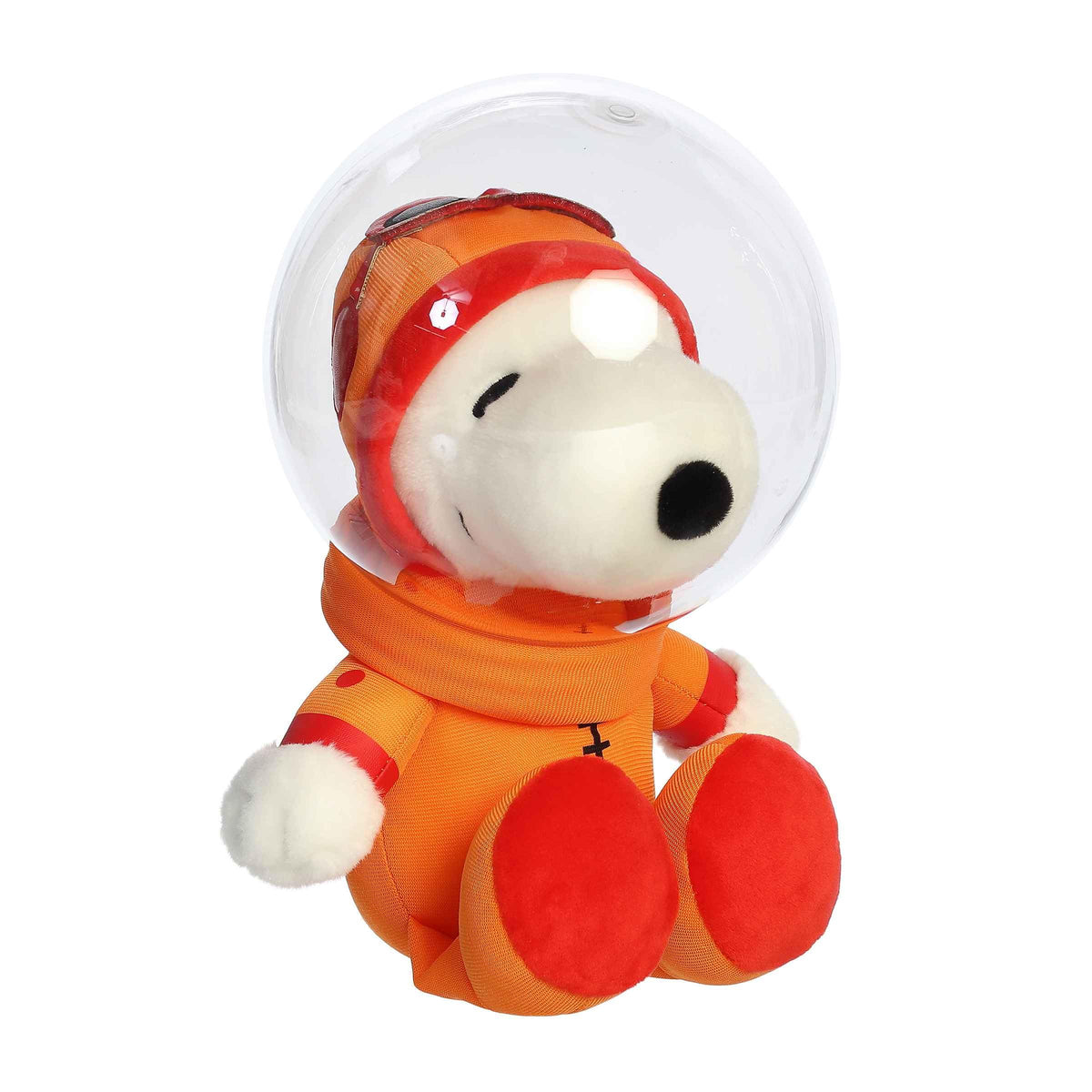 Aurora Snoopy astronaut plush wearing helmet for imaginative play and cuddly decor.