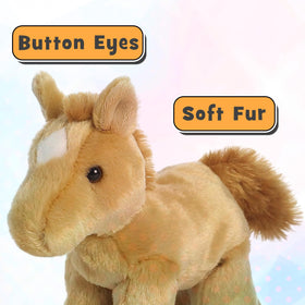 Aurora Prancer Red Roan Mini Flopsie, close-up fur detail shows soft texture.