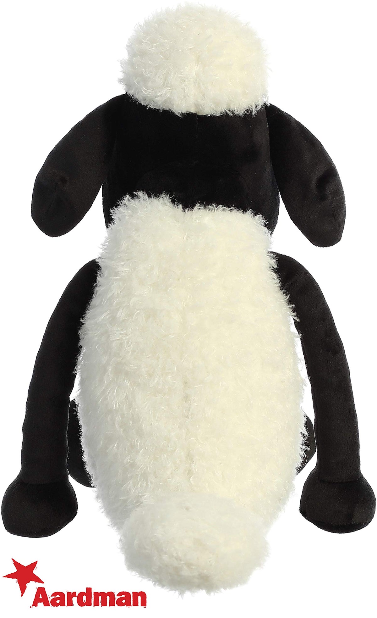 Interior bean pellets add soft weight to the Aurora Shaun the Sheep plush.