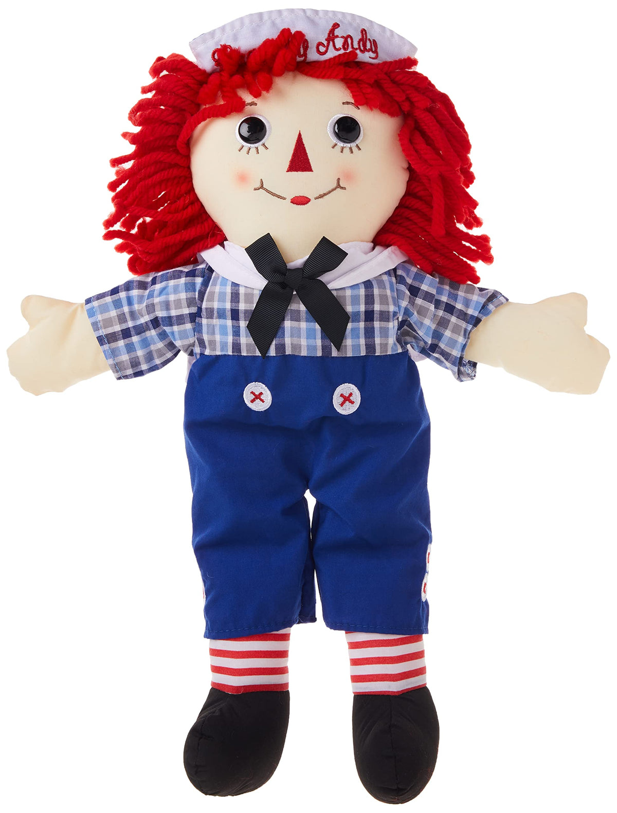 Aurora Raggedy Andy hand-sewn detail highlights craftsmanship and durable construction.