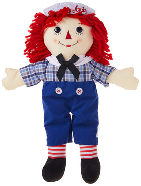 Aurora Raggedy Andy hand-sewn detail highlights craftsmanship and durable construction.