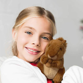 Aurora World Miyoni squirrel plush lightweight and display-ready for shelves.