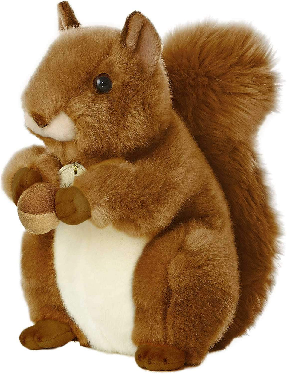 Aurora World Miyoni grey squirrel plush 8in with lifelike fur for cozy cuddling.